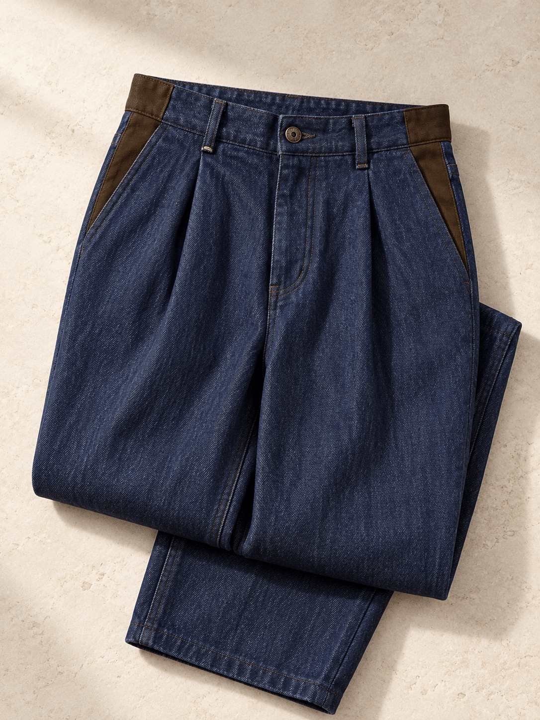 Jeans cropped fit con inserti tessuto Berna