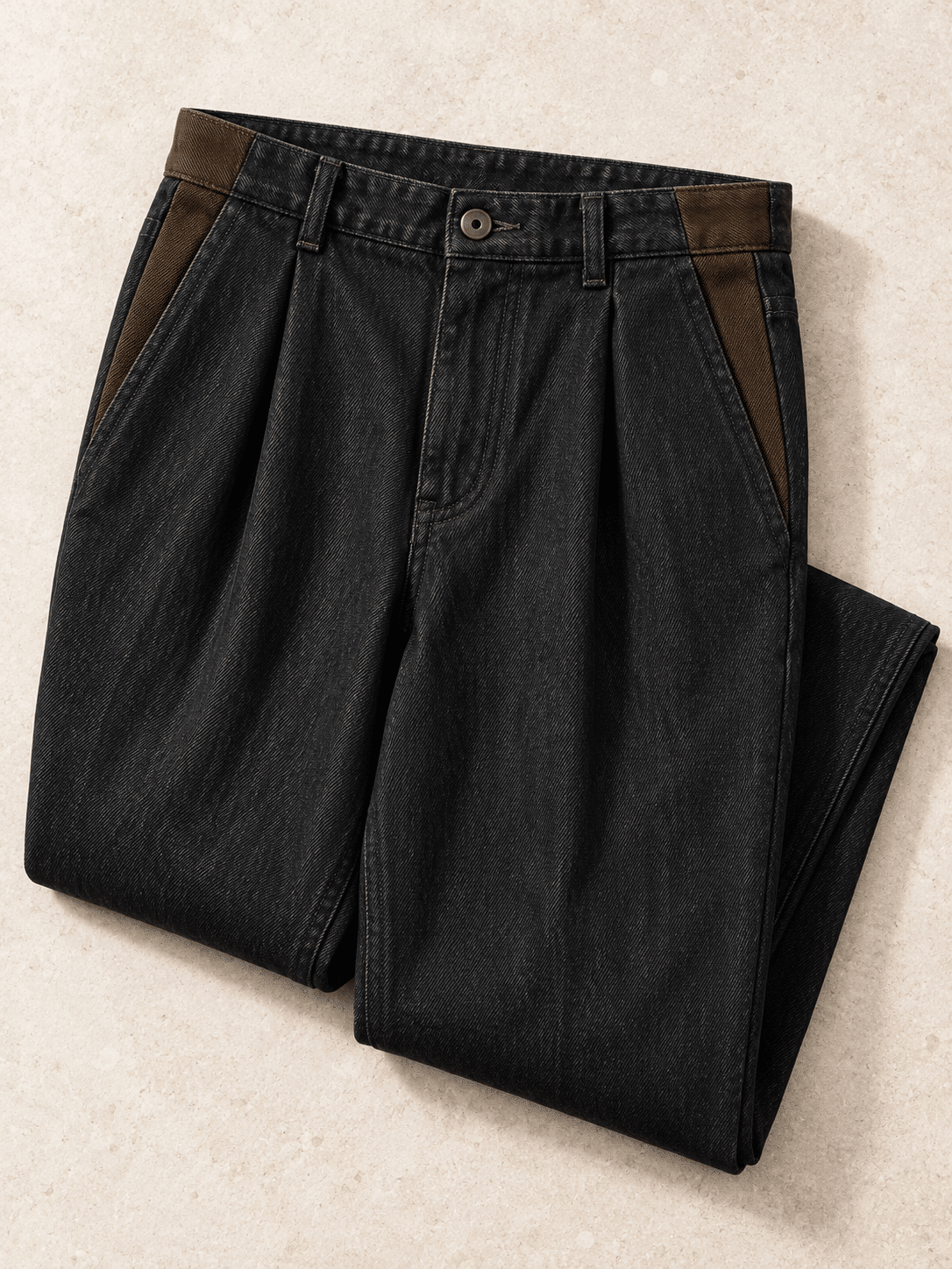 Jeans cropped fit con inserti tessuto Berna