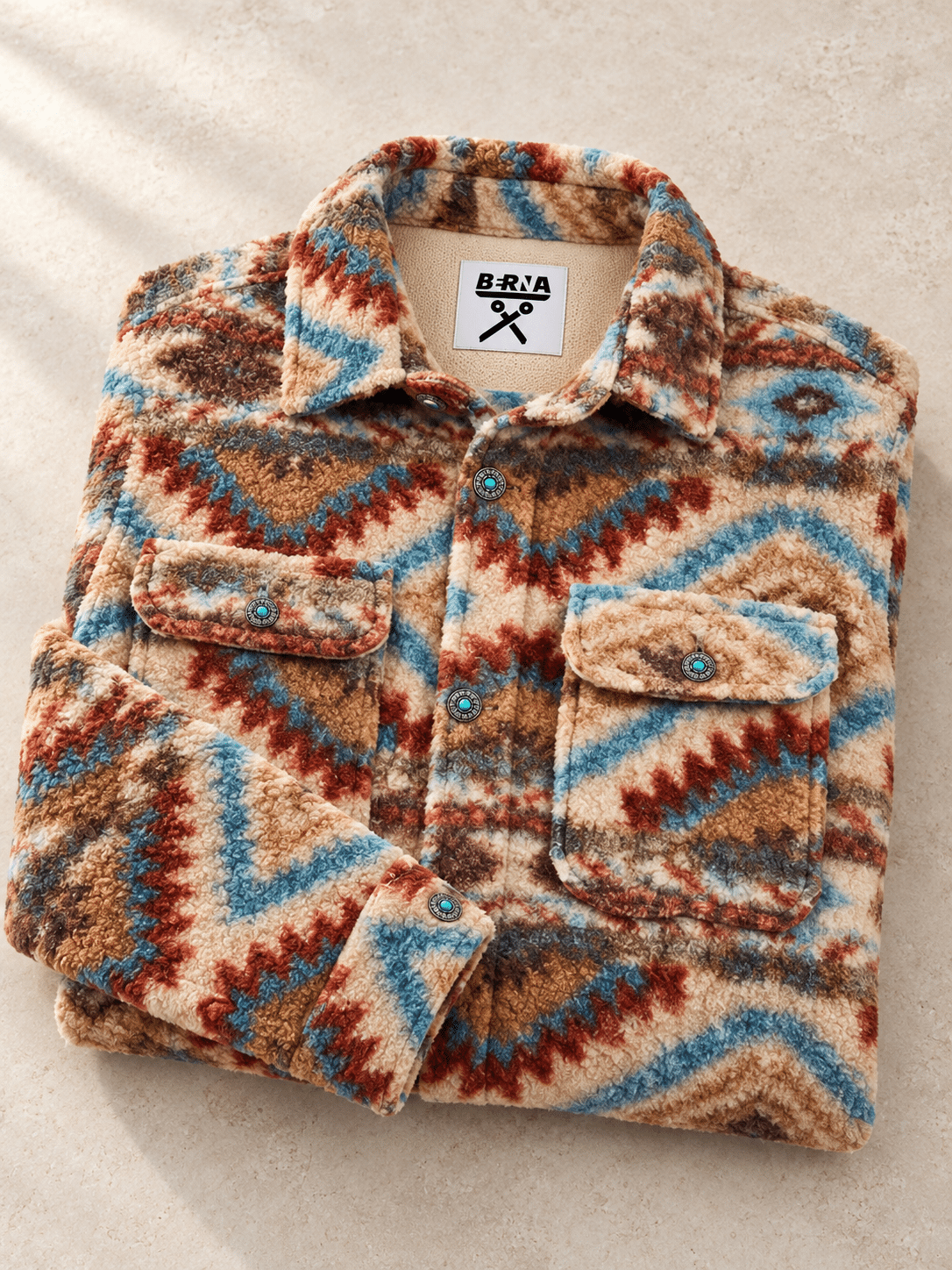Overshirt teddy regular fit fantasia indios
