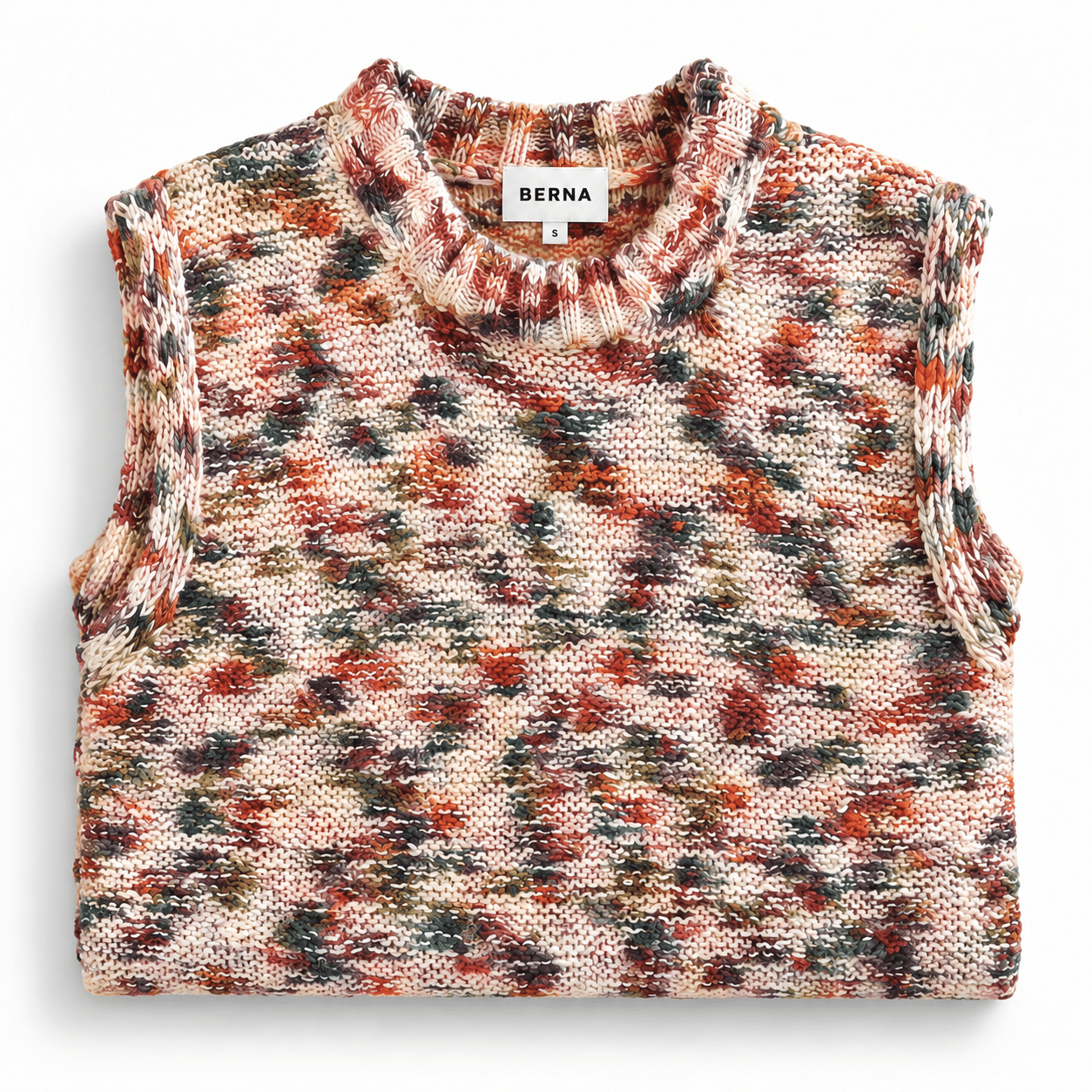 Gilet cropped fit multicolore misto lana Berna